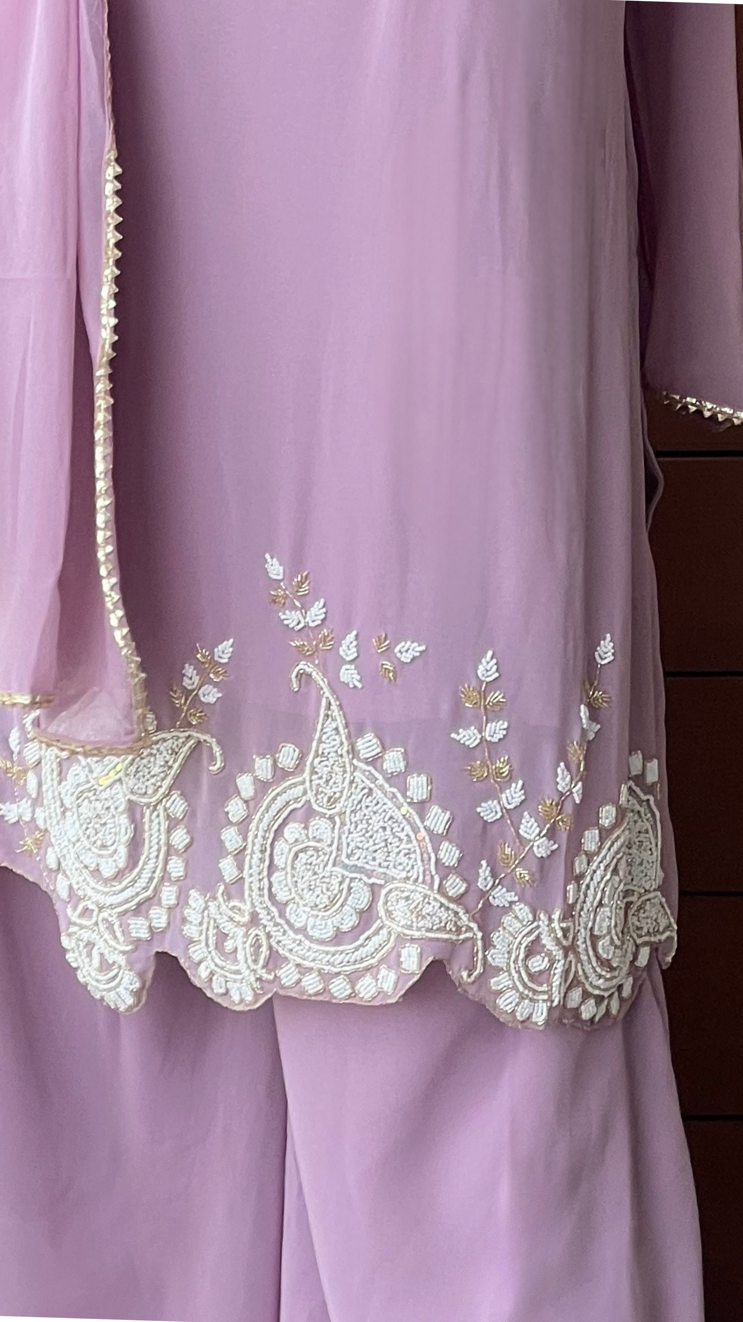 Blush Lilac Pearl Sharara Set