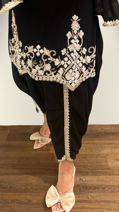 Siyah Sitara Black Tulip Suit Set